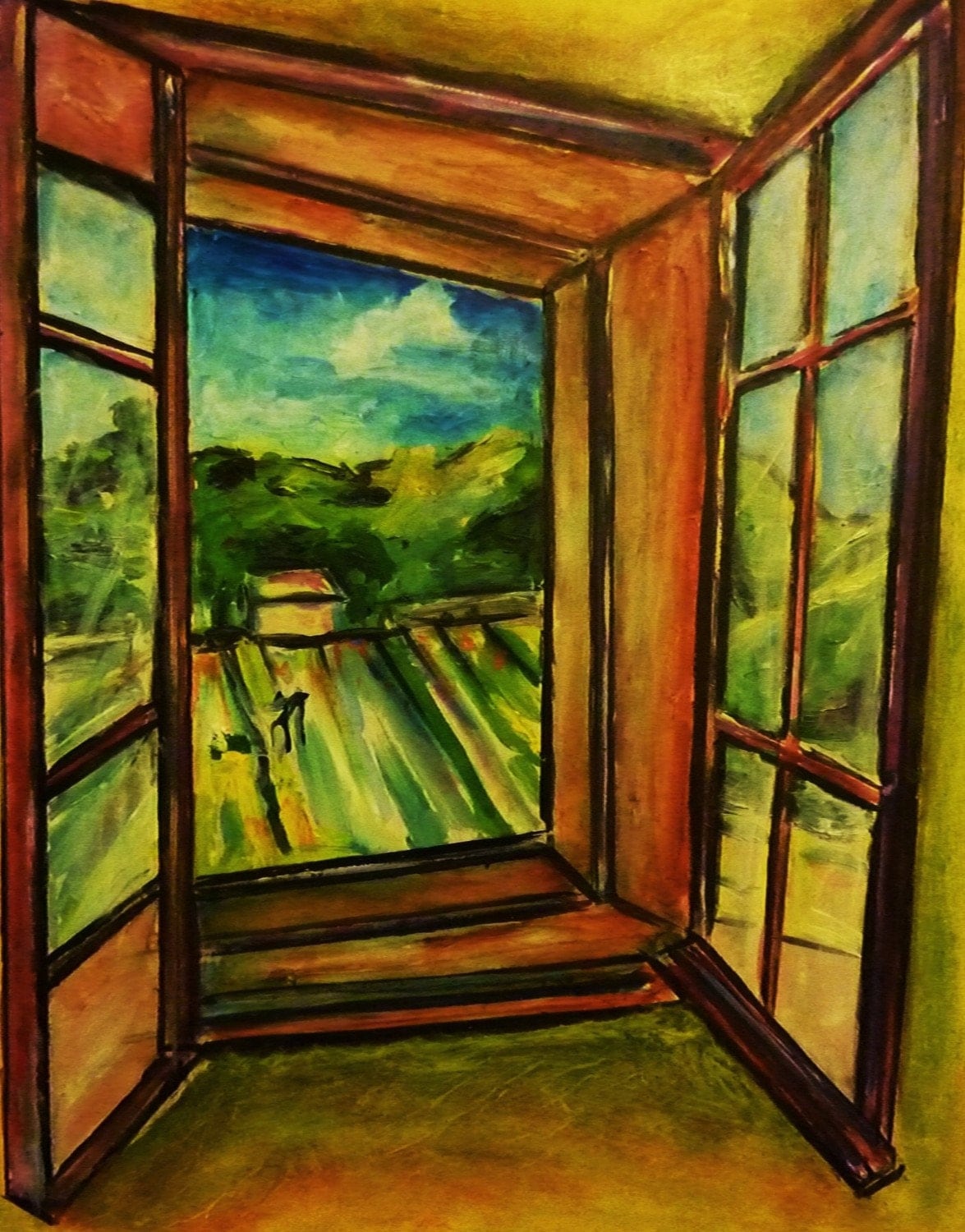 Saint Remy View Through Van Gogh's Window Print Of