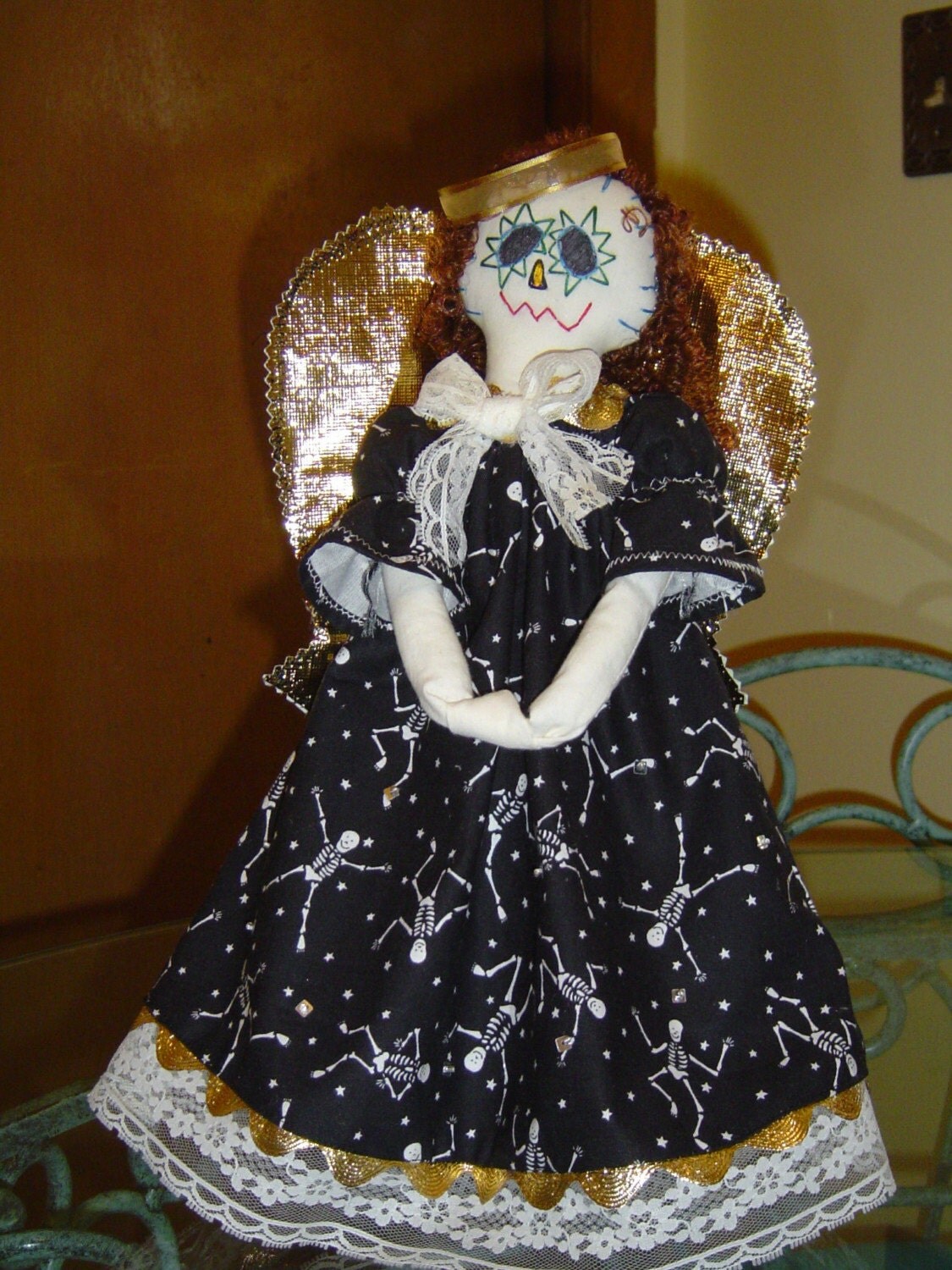 sugar skull xmas angel tree topper with free shipping sugar skull xmas angel tree topper with free shipping