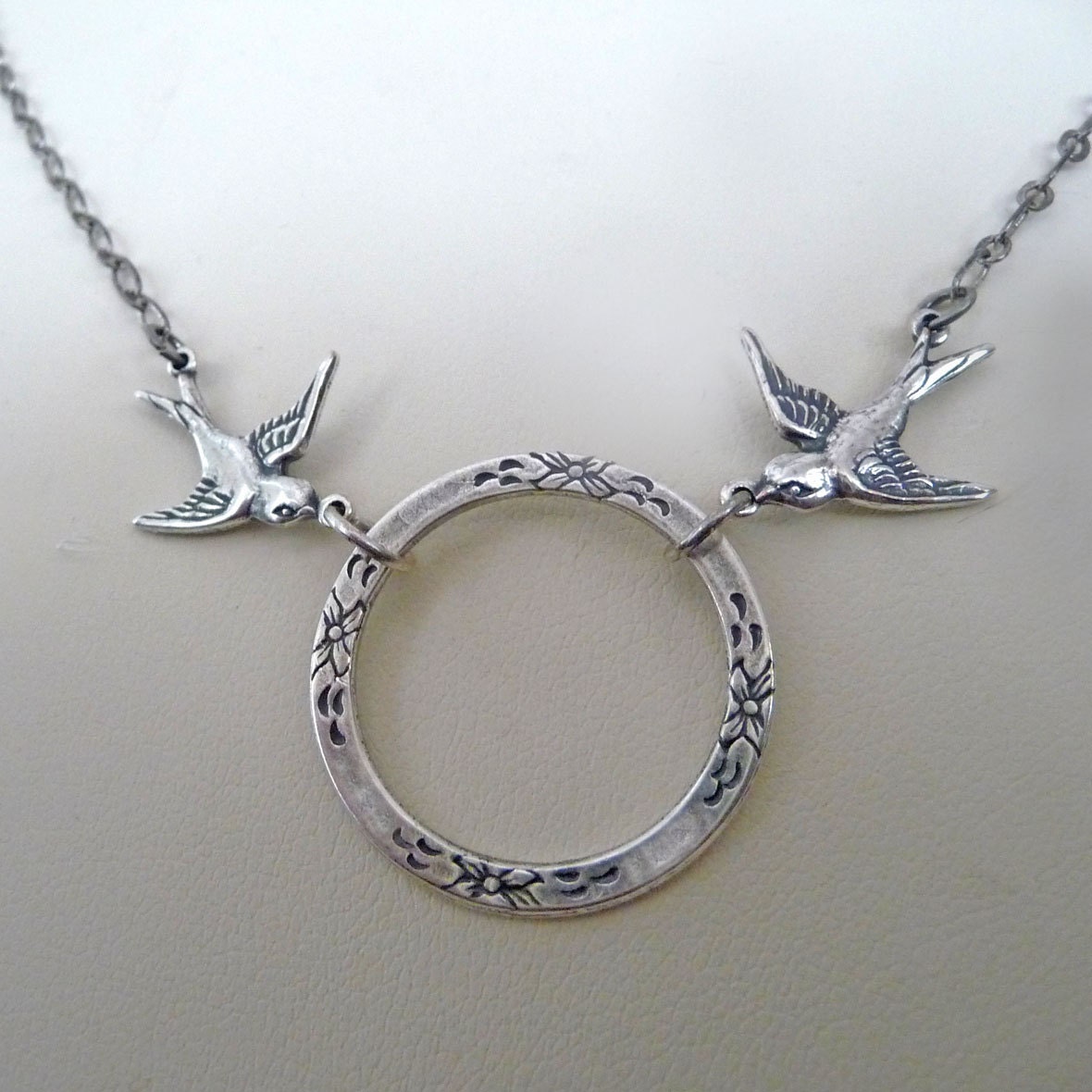 Circle Of Life Antiqued Silver Necklace