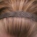feather stretch headband elastic guinea hen brown black white speckled