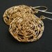 Round Lace Earrings, Crochet Gold Filled Wire