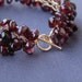 SALE 50% OFF - Garnet Bracelet, Crochet Gold Filled Wire, January Birthstone, January Birthday