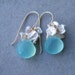 CLEARANCE SALE up tp 70% OFF - Sea Foam Chalcedony and Keishi Pearls Earrings, Chandelier Earrings, Cluster earrings