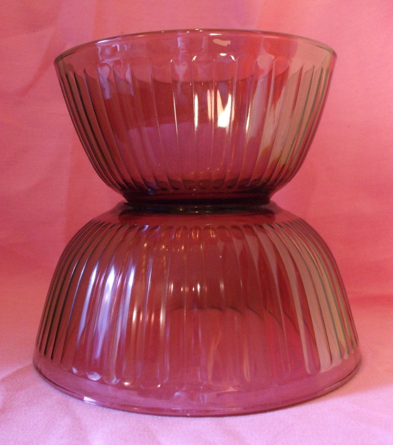 Pyrex Bowls Set of 2 Amethyst Purple Clear Bowls Corning Ware