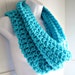 Turquoise Infinity Scarf Cowl- Extra Large Chunky Scarf "Buy one get one 50% off lowest price"