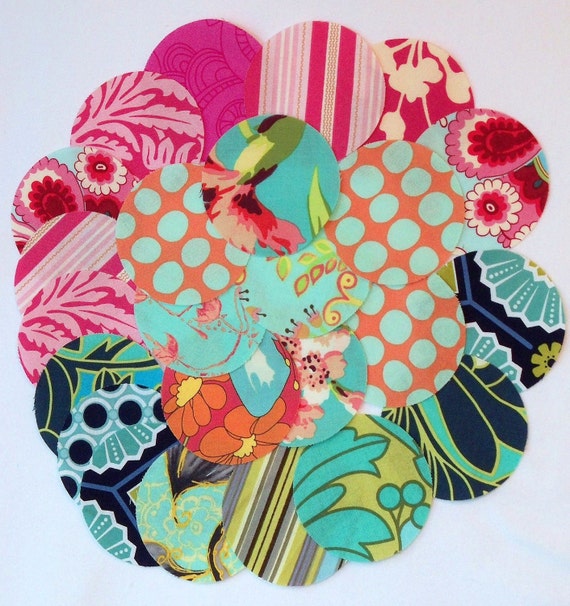 100 Fabric Circles Die Cut for DIY Yo Yo fabric flowers3 Inch