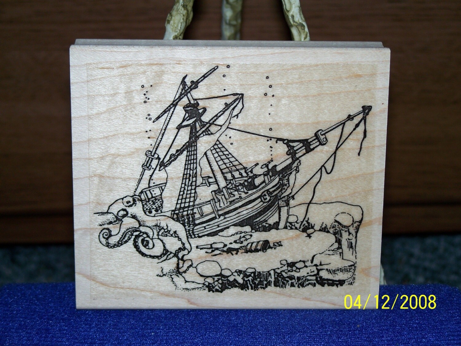 Sunken Pirate's Ship WM rubber stamp