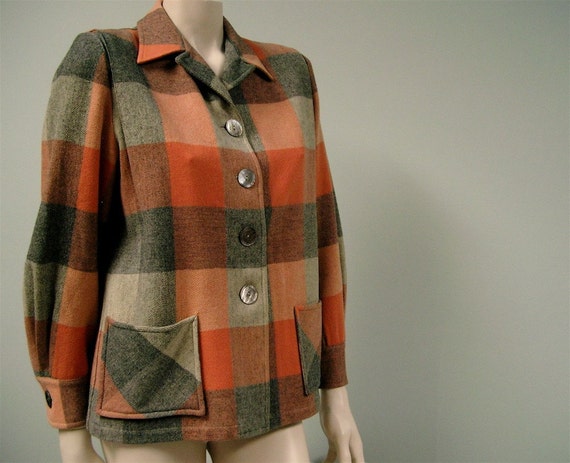Vintage Pendleton 49er Womens Jacket Wool Tartan by StelmaDesigns