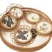 Vintage Bamboo Serving Tray with coasters - Butterflies - Vintage Tray
