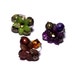 3 Flower rings bundle - Brown Green and Purple