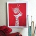 Yarn Love Digital Art Print - Red