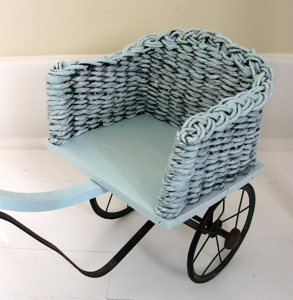 wicker doll stroller