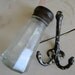 Tarnished Silver Salt Shaker and Old Wall Hook with Chippy Paint