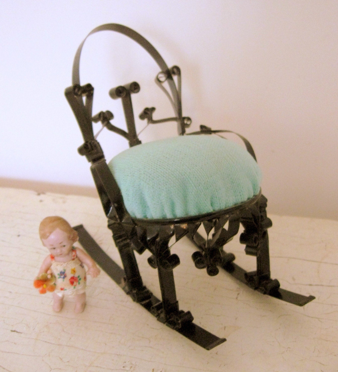 Vintage Rocking Chair Pin Cushion Pincushion