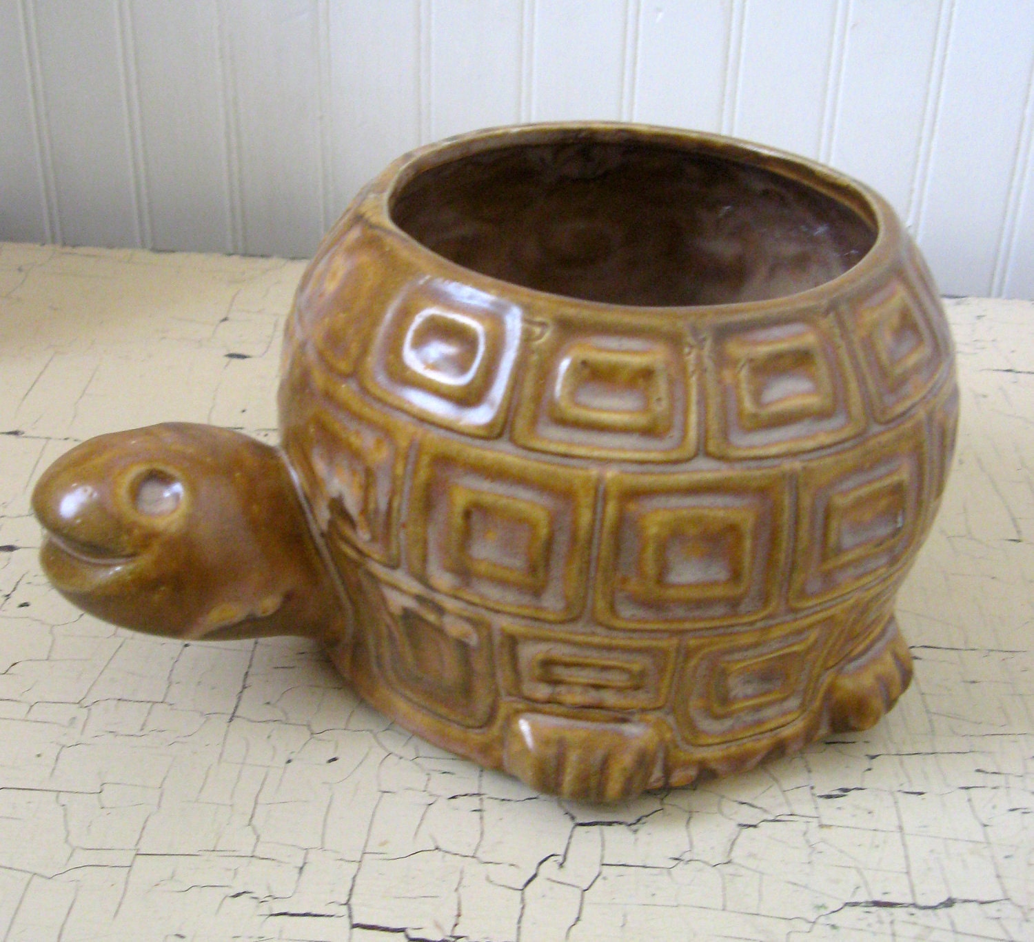 Vintage McCoy Smiling Turtle Planter by Somethingcharming on Etsy