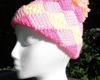 Immediate Download - PDF Crochet Pattern for Lauren's Entrelac Ski Hat