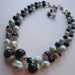 Vintage Black and Blue Double Strand Choker Necklace