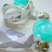 Set of 2 SOOTHIE Pacifier Clips - Chevron Stripes and Bunting Banner - Yellow Gray - For Pacifier Toy Rattle Binkie