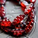 Last Listing - Red Wine - Czech Glass Beads, Translucent Red, Picasso, Spindles 17x8mm - Pc 4