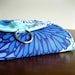 LAST ONE this fabric - Travel Jewelry Organizer Clutch - Modern Mums in Blue Aqua Navy Turquoise