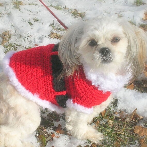 crochet dog pattern a harness for Little  Crochet Pattern Sweater FREE Pdf Dog  SHIPPING Santa