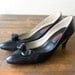 Vintage Black Leather Rosette Pumps 7.5