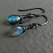 Labradorite and Oxidized Sterling Silver Earrings