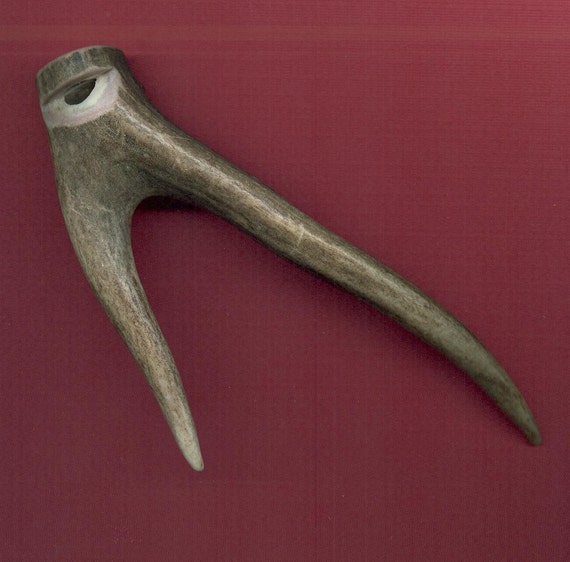 Deer Antler Whistle LARGE Forked Tip Handcrafted Survival