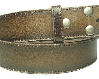 Distressed Leather Belt Strap - Brown Snap On Removable - 1.5" 38mm - Mens Womens - 30 32 34 36 38 40 42 44 46 2xl xxl - 20+ STYLES AVAIL