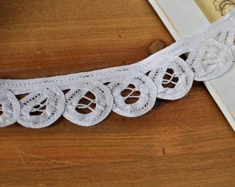 3.5cm x 1yard (white) cotton lace trim (S399)