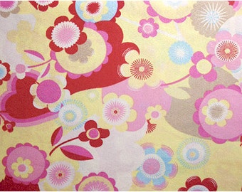 802 - Floral Cotton Fabric - 43 Inch (Width) x 1/2 Yard (Length)