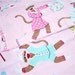 2471 - Funky Bedtime Monkey Cotton Fabric - 57 Inch (Width) x 1/2 Yard (Length)
