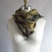 Silk Scarf Hand Dyed Extra Long Fiber Art Unisex OOAK from Pleats Please collection - Black Gold