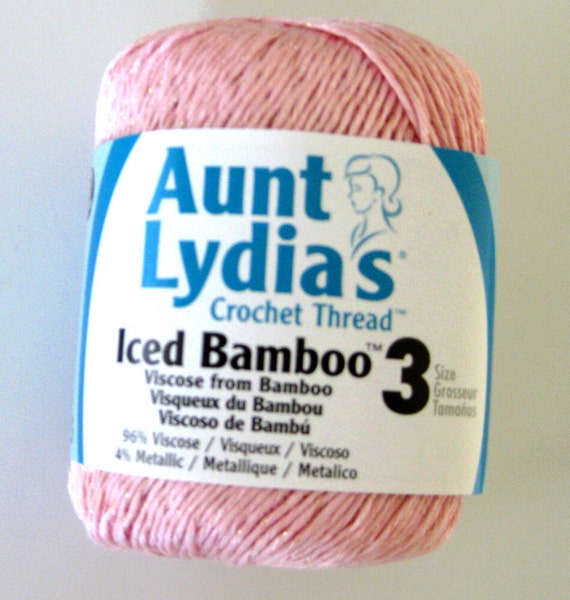Aunt Lydias Iced Bamboo thread Pink ice size 3 pink by crochetgal