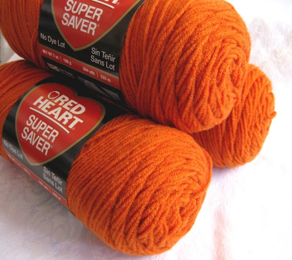 Red Heart Super Saver yarn Bright Carrot Orange 256 by crochetgal