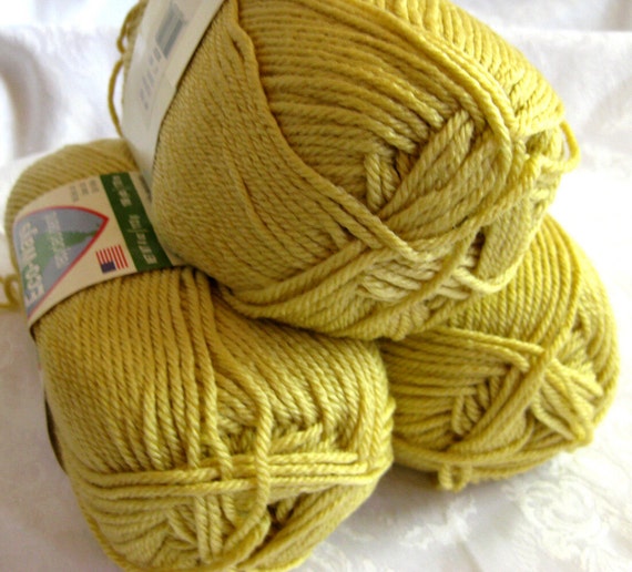 Red Heart Eco Ways yarn chamois golden yellow by crochetgal