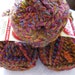 Red Heart Curly Q yarn, Patchwork, bulky weight, multi colored, doll hair yarn