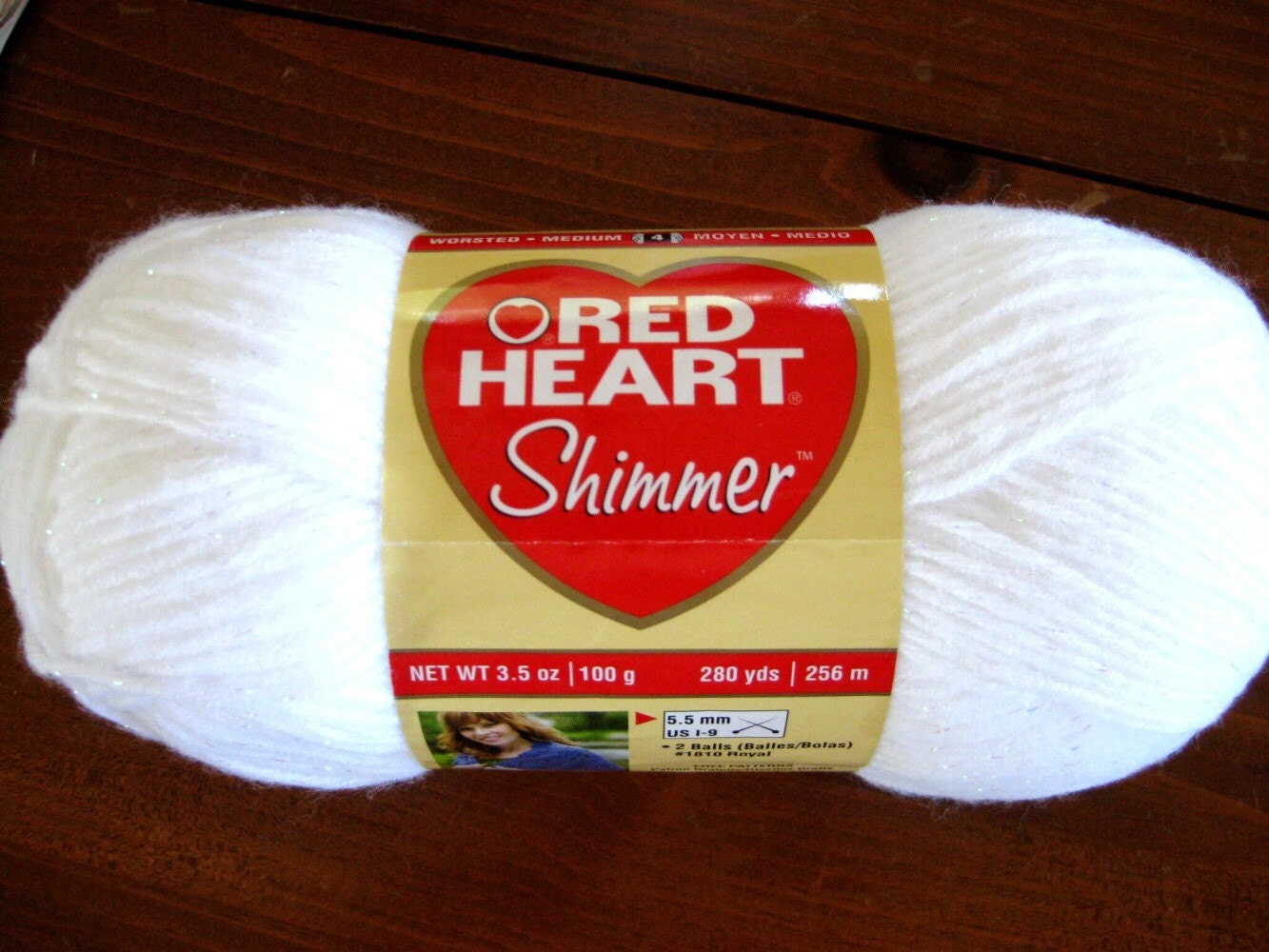 Red Heart Shimmer yarn SNOW WHITE yarn with white by crochetgal