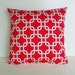 Pillow Cover Accent Red Gray Throw Decorative 20x20 Cotton Home Decor
