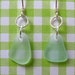 Light Aqua Sea Glass Earring on Sterling Silver