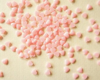 20 pcs Teeny Tiny Heart Cabochon (6mm) Light Pink IK027 (((LAST/no restock)))
