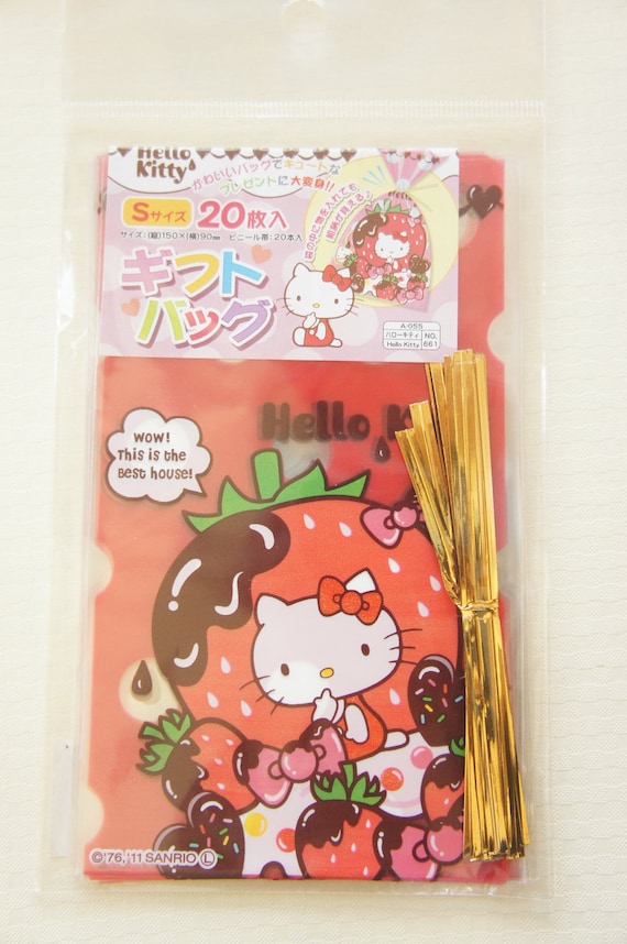20 Hello Kitty Gift Bags 9cm15cm Strawberry LAST / no