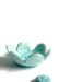 Ring Bowl ,Lace Texture Flower Shape Ring Keeper , Teal and Light Turquoise