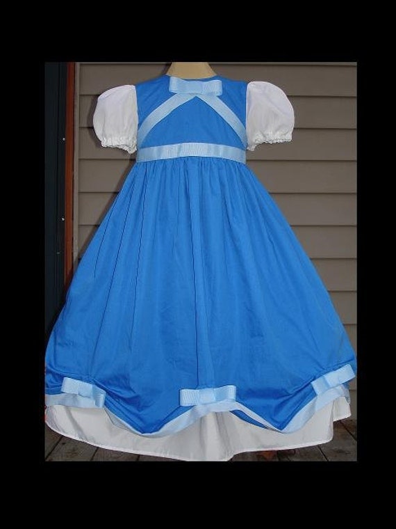 Custom Blue Cinderella Dress w/Light Blue Grosgrain