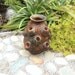 Antiqued and Mossy Miniature Strawberry Pot, Made in the USA