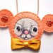 NEW YEAR SALE Necklace, cute mouse Pink felt, yellow silk bow tie, Lucy