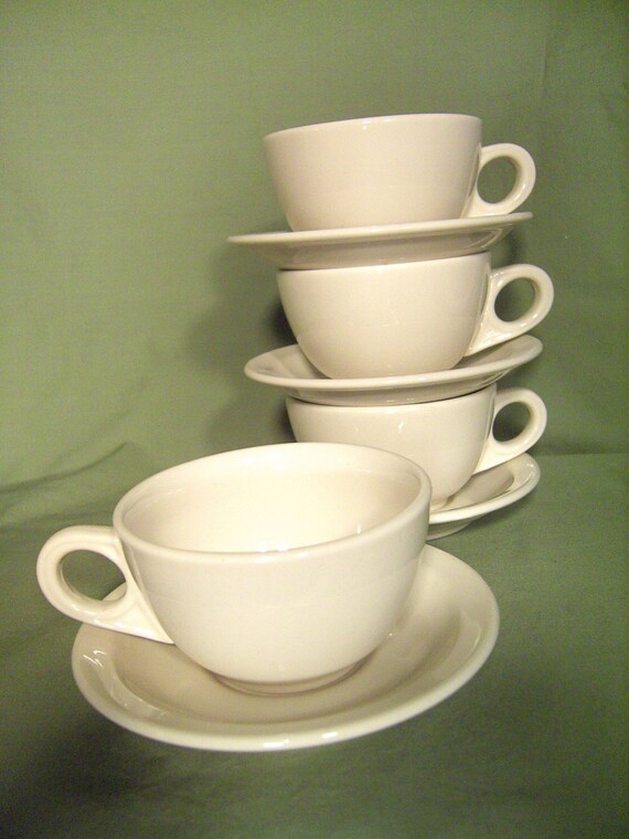 Fun set of 4 Homer Laughlin diner style coffee cups and