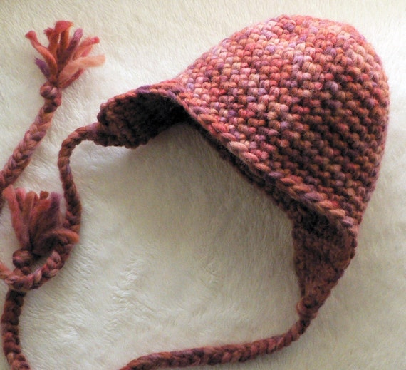 Wool Earflap Hat Gardenia by bubblegirlknits on Etsy
