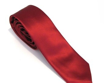 Necktie Red Silk Mens Skinny Tie
