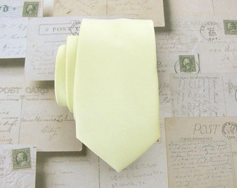 Skinny Tie - Light Yellow Skinny Necktie